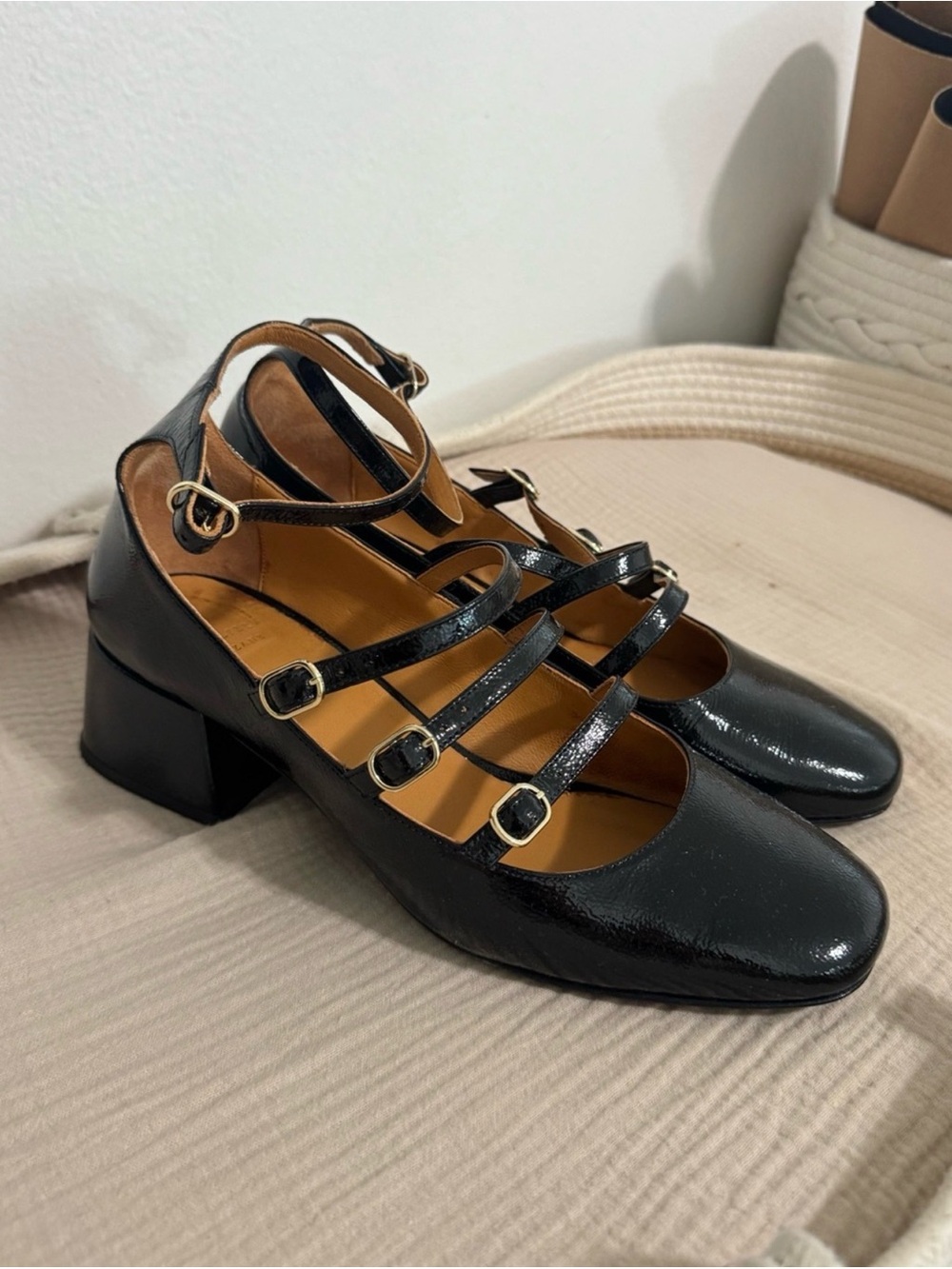 Sezane Souliers Black Patent Leather Mary Jane EU40